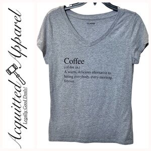 Joe Boxer Coffee Definition Women's V-Neck Cap Sleeves Tee